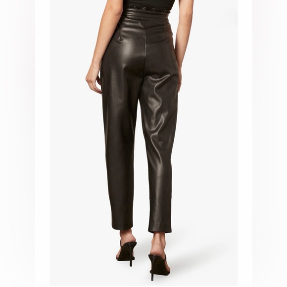BB Dakota Women’s Paperbag Waist Faux Leather Pants In Black. Size 2. NWT. - Picture 13 of 16